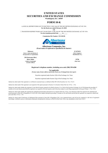 Thumbnail Albertsons 10-K Annual Report 2017