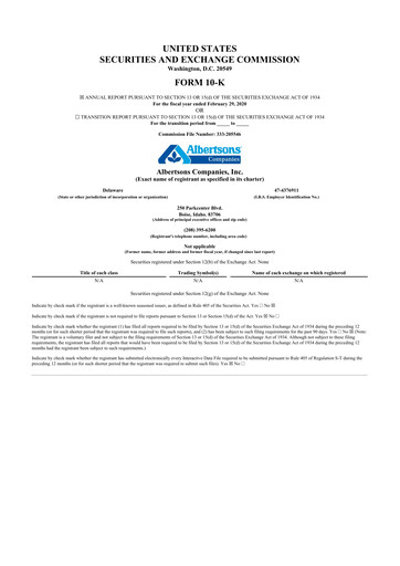 Thumbnail Albertsons 10-K Annual Report 2019