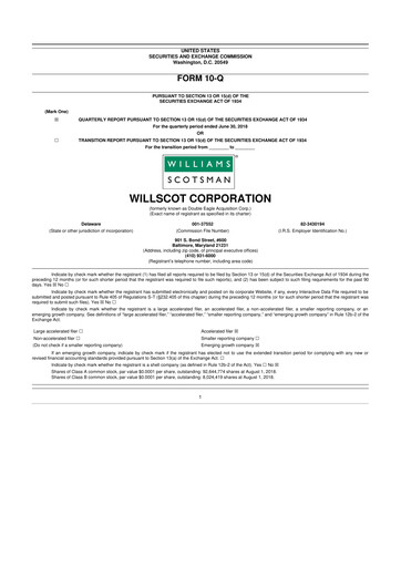 Vorschaubild WillScot 10-Q Quartalsbericht 2018 