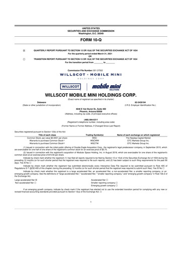 Vorschaubild WillScot 10-Q Quartalsbericht 2021 