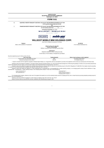 Vorschaubild WillScot 10-Q Quartalsbericht 2021 