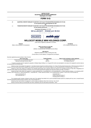 Vorschaubild WillScot 10-Q Quartalsbericht 2021 