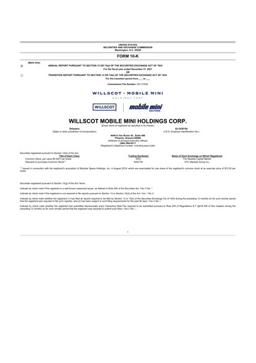 Thumbnail WillScot 10-K Annual Report 2021