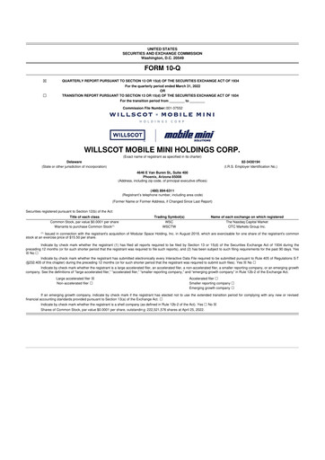 Vorschaubild WillScot 10-Q Quartalsbericht 2022 