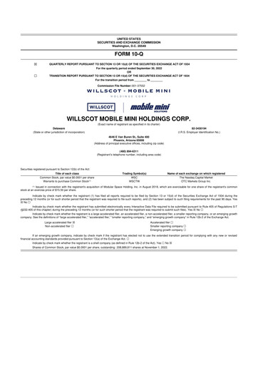 Vorschaubild WillScot 10-Q Quartalsbericht 2022 