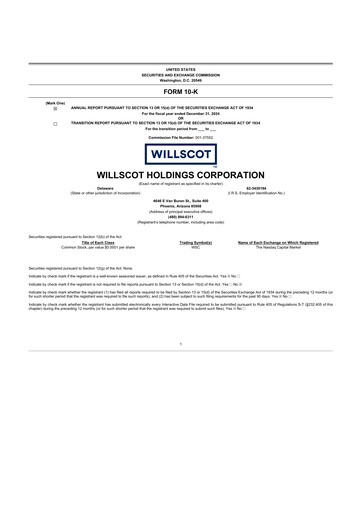 Thumbnail WillScot 10-K Annual Report 2024