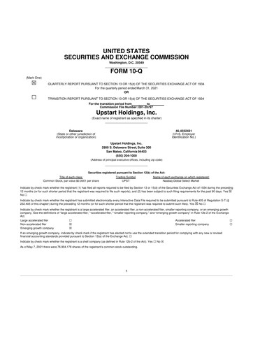 Thumbnail Upstart 10-Q Quarterly Report FY2021 