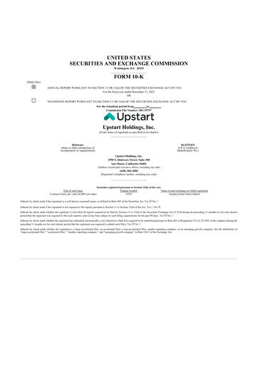 Thumbnail Upstart 10-K Annual Report 2022