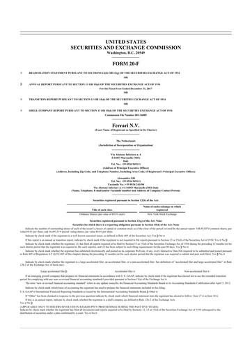 Thumbnail Ferrari 20-F Annual Report 2017