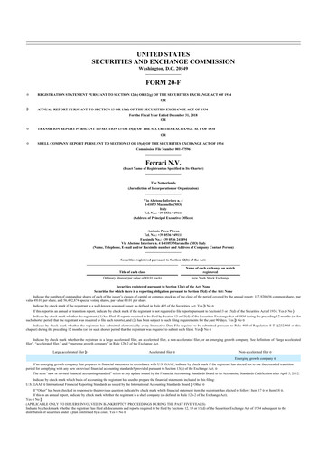 Thumbnail Ferrari 20-F Annual Report 2018