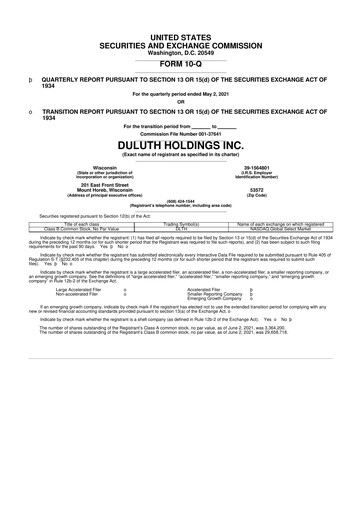 Thumbnail Duluth Holdings 10-Q Quarterly Report FY2022 