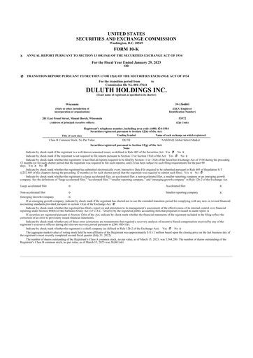 Thumbnail Duluth Holdings 10-K Annual Report 2022