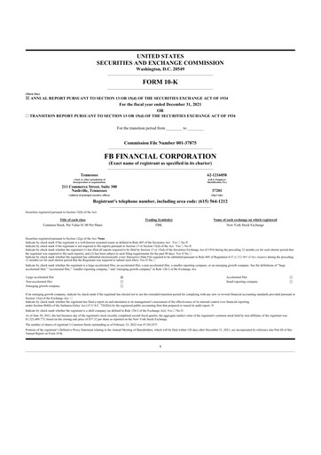 Thumbnail FB Financial 10-K Annual Report 2021