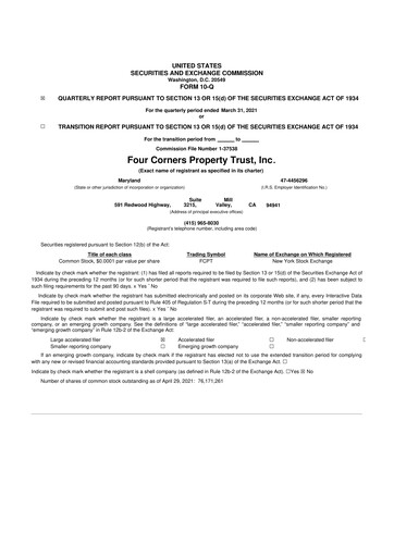 Thumbnail Four Corners Property Trust 10-Q Quarterly Report FY2021 