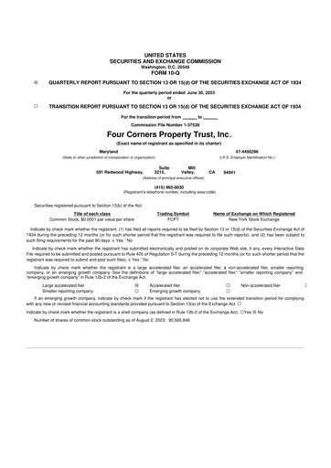 Thumbnail Four Corners Property Trust 10-Q Quarterly Report FY2023 
