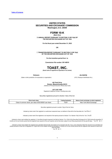 Thumbnail Toast 10-K Annual Report 2023