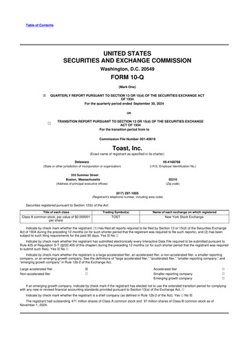 Thumbnail Toast 10-Q Quarterly Report FY2024 