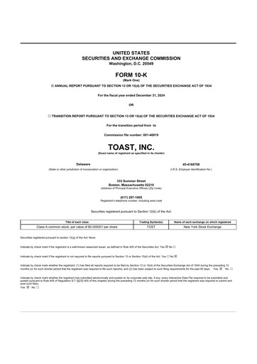 Thumbnail Toast 10-K Annual Report 2024