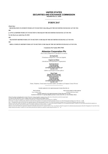 Thumbnail Atlassian 20-F Annual Report 2018