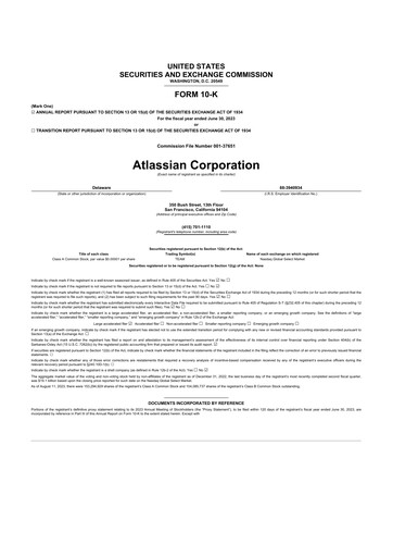 Thumbnail Atlassian 10-K Annual Report 2023