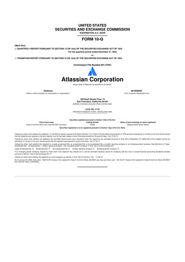 Vorschaubild Atlassian 10-Q Quartalsbericht 2026 