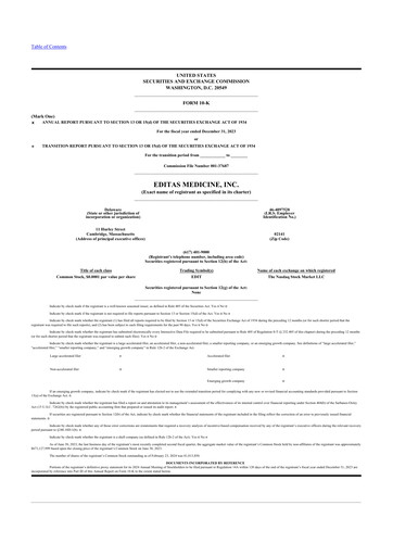 Miniature Editas Medicine
 10-K Rapport annuel 2023