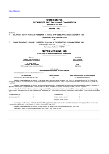 Miniature Editas Medicine
 10-Q Rapport trimestriel 2025 