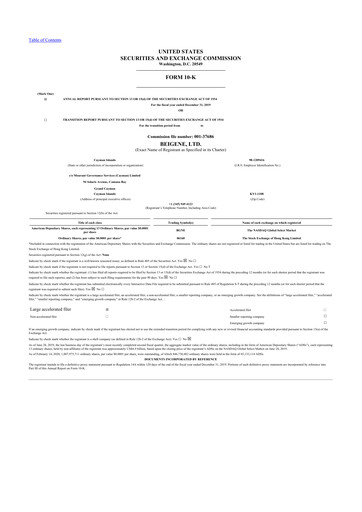 Vorschaubild BeOne Medicines 10-K Jahresbericht 2019