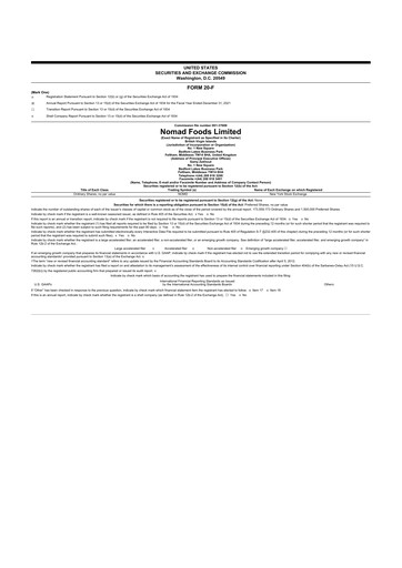 Thumbnail Nomad Foods 20-F Annual Report 2021