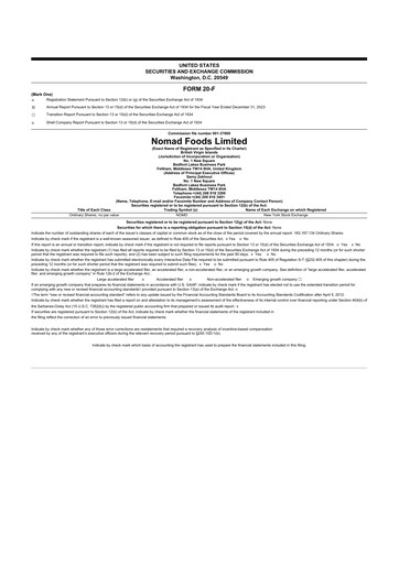 Thumbnail Nomad Foods 20-F Annual Report 2023