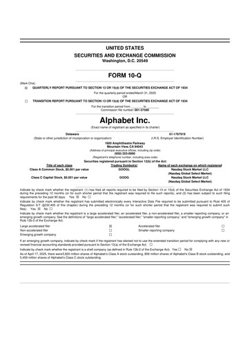 Vorschaubild Alphabet (Google) 10-Q Quartalsbericht 2025 