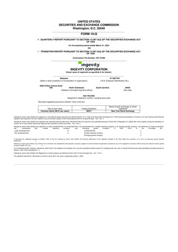 Miniature Ingevity 10-Q Rapport trimestriel 2023 