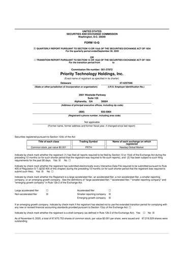 Vorschaubild Priority Technology Holdings
 10-Q Quartalsbericht 2020 