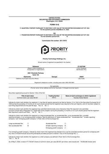 Vorschaubild Priority Technology Holdings
 10-Q Quartalsbericht 2022 