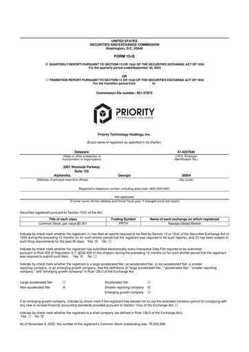Vorschaubild Priority Technology Holdings
 10-Q Quartalsbericht 2022 