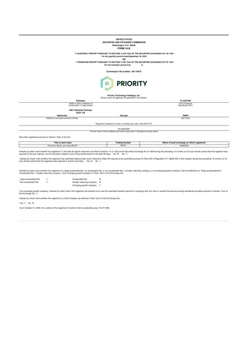 Vorschaubild Priority Technology Holdings
 10-Q Quartalsbericht 2025 