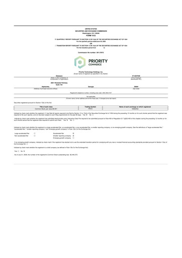 Thumbnail Priority Technology Holdings
 10-Q Quarterly Report FY2026 