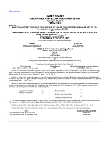 Thumbnail Red Rock Resorts 10-Q Quarterly Report FY2026 