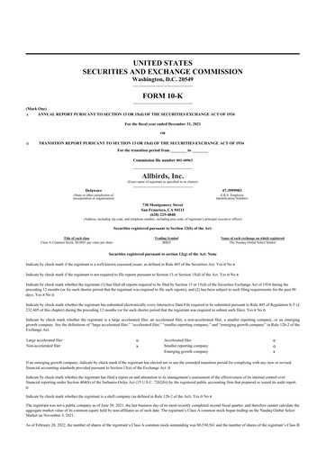Miniature Allbirds 10-K Rapport annuel 2021