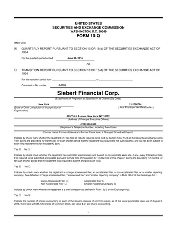 Vorschaubild Siebert Financial 10-Q Quartalsbericht 2016 