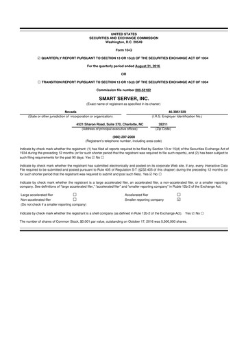 Miniature RumbleOn 10-Q Rapport trimestriel 2016 