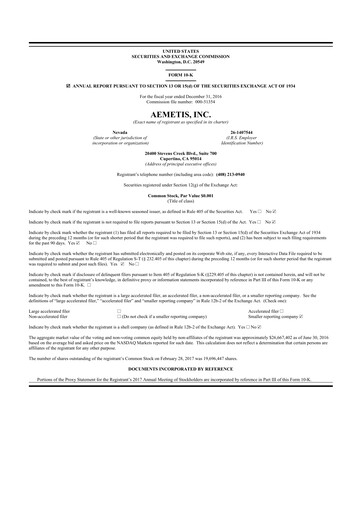 Thumbnail Aemetis 10-K Annual Report 2016