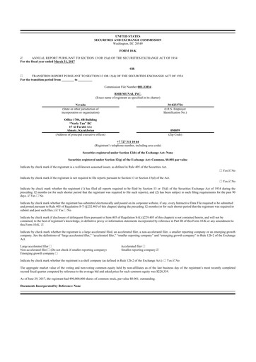 Vorschaubild Freedom Holding 10-K Jahresbericht 2017