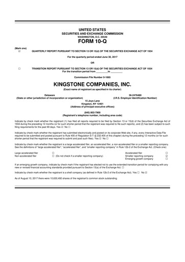 Vorschaubild Kingstone Companies 10-Q Quartalsbericht 2017 