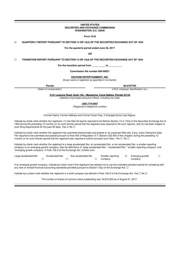 Thumbnail Dolphin Entertainment
 10-Q Quarterly Report FY2017 