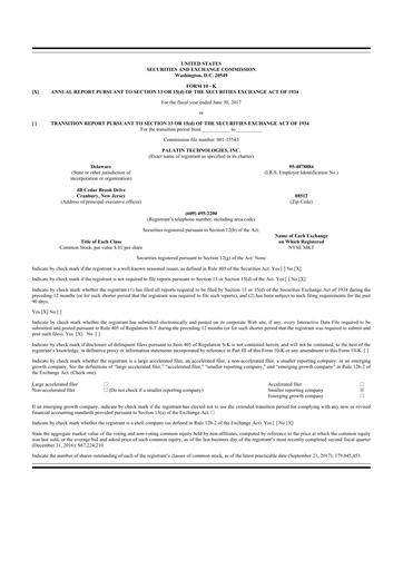 Thumbnail Palatin Technologies 10-K Annual Report 2017