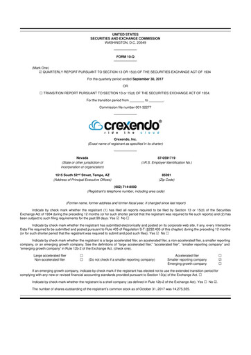 Vorschaubild Crexendo 10-Q Quartalsbericht 2017 