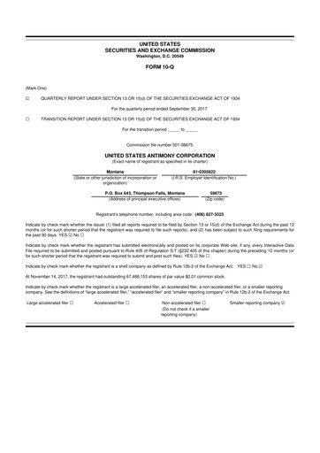 Thumbnail United States Antimony Corporation 10-Q Quarterly Report FY2017 