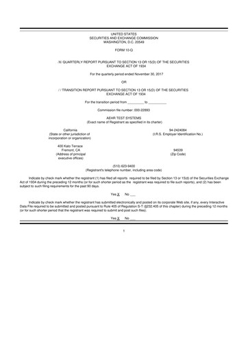 Thumbnail Aehr Test Systems 10-Q Quarterly Report FY2018 