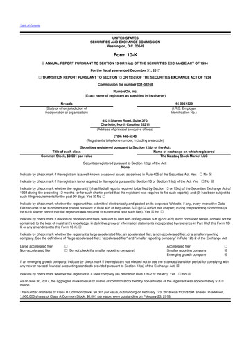 Miniature RumbleOn 10-K Rapport annuel 2017